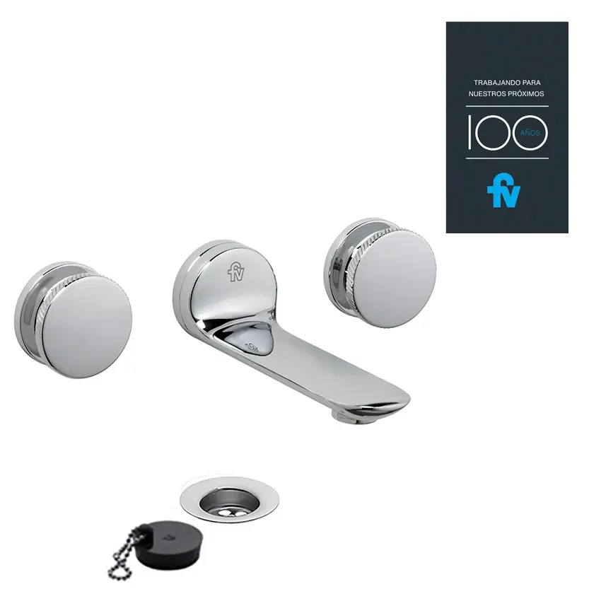 Grifería de Pared Lavatorio 44 FV Cromo 203/44N