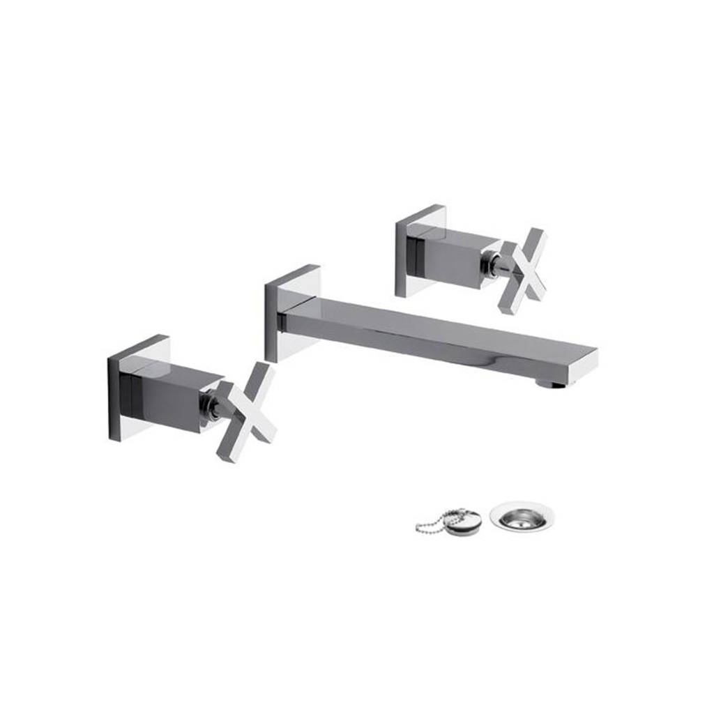 Grifería de Pared para Lavatorio FV Línea Dominic Cromo 203R/85