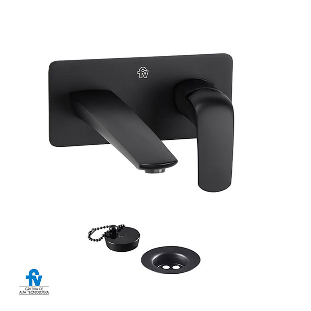 Grifería Monocomando de Pared para Lavatorio FV Epuyén Negro 206/L2