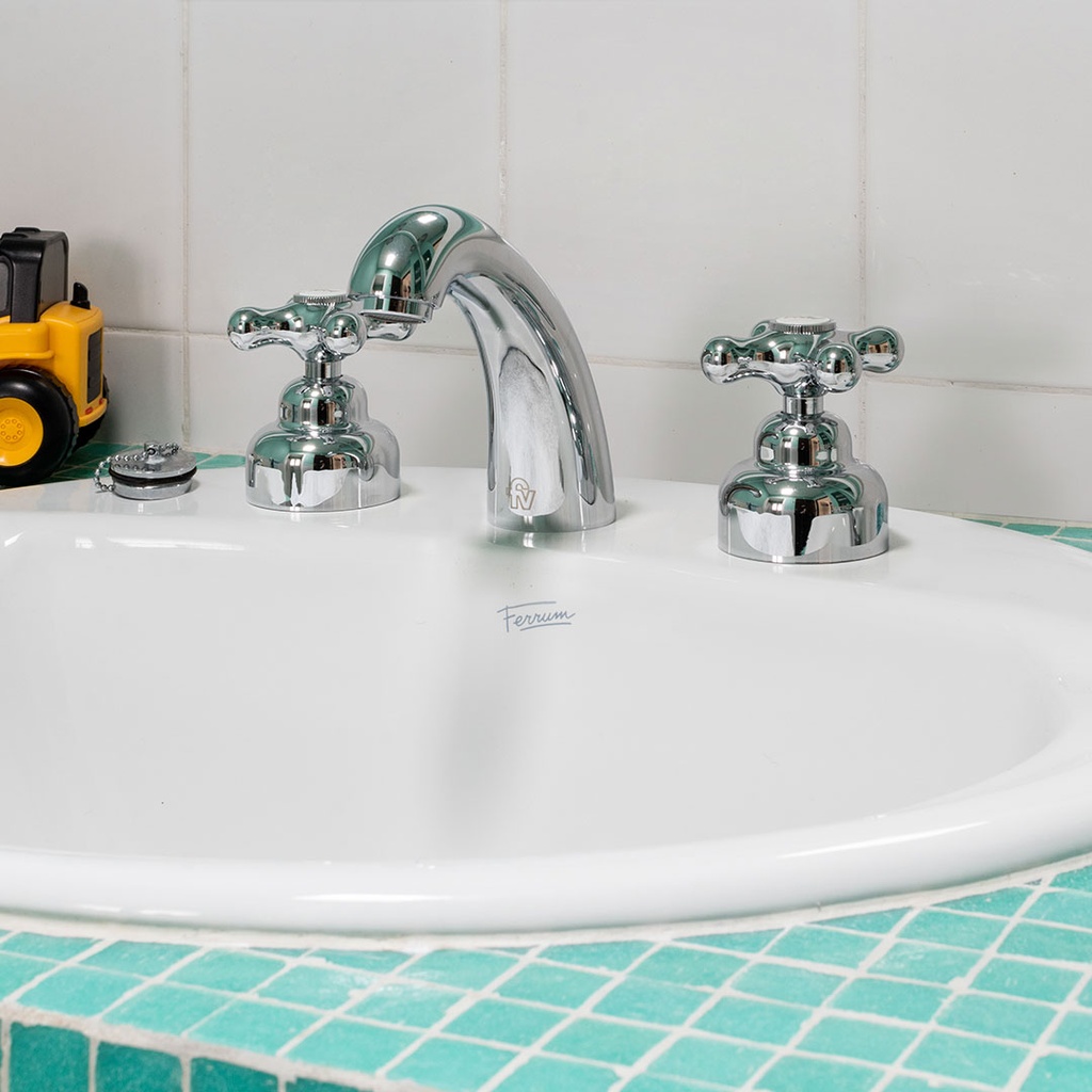 Grifería Doble Comando de Lavatorio FV Línea Malena Cromo 207/16