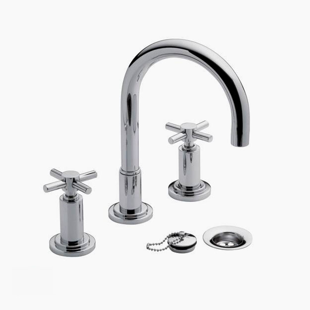 Grifería Doble Comando de Lavatorio FV Línea Temple Cromo 207/87