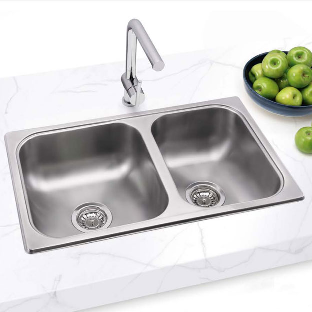 Pileta de Cocina Doble Mi Pileta (Enc.) 68x41x18cm 305E
