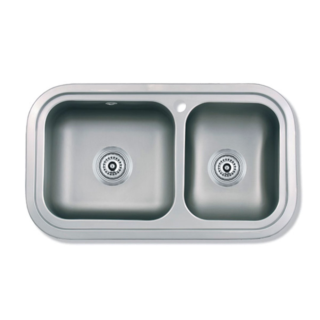 Pileta de Cocina Doble Mi Pileta (Enc.) 73x40x18cm 345E