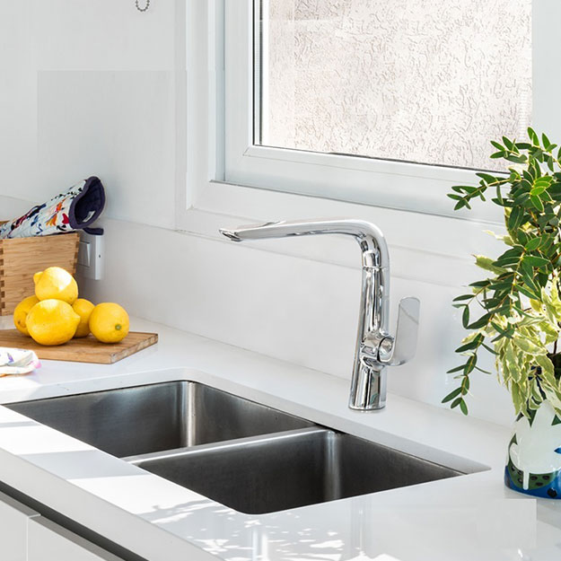 Grifería Monocomando de Cocina FV Línea Epuyén Cromo 411.04/L2