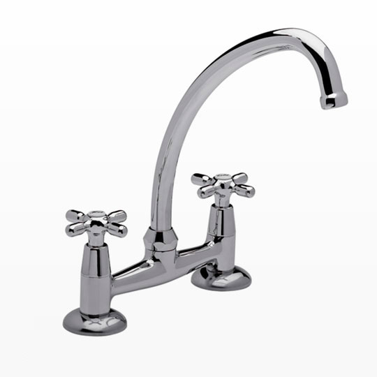 Grifería Doble Comando de Cocina de Mesada FV Newport Plus Cromo 413/B2P