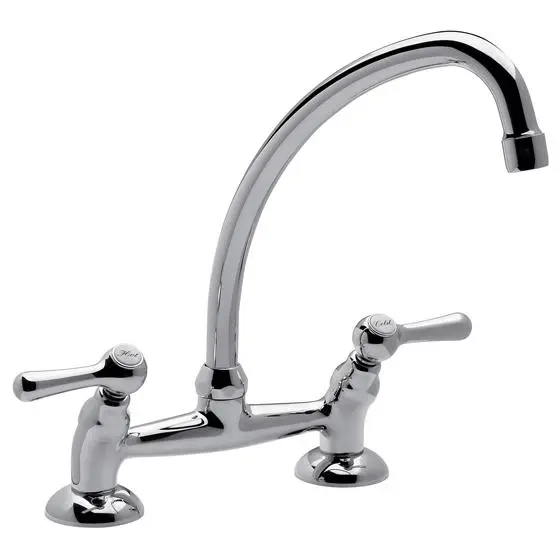 Grifería Doble Comando de Cocina de Mesada FV Margot Lever Cromo 416/62L