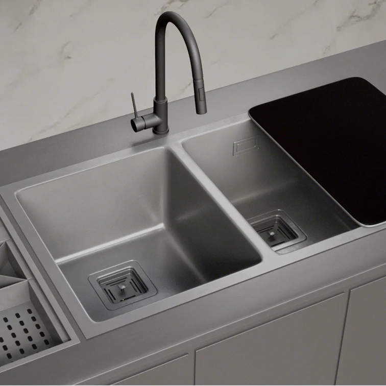 Pileta de Cocina Doble Mi Pileta 71x40x20cm 671