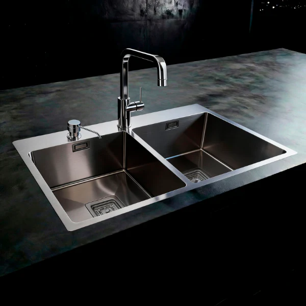 Pileta de Cocina Doble Mi Pileta Etna (Enc.) 70x40x21cm 746E