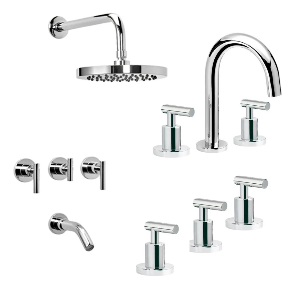 Kit Grifería Peirano Adra Plus (Lavatorio, Bidet, Ducha) 90-166