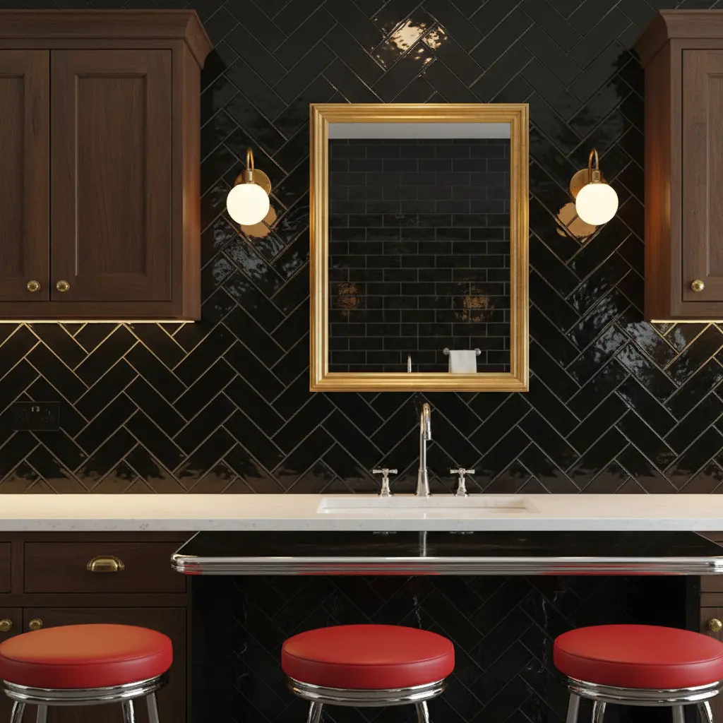 Revestimiento Gabriella Bios Noir 7.5x30.5