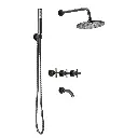 Grifería de Ducha Embutir 3 Funciones Peirano Black Velvet 80-390