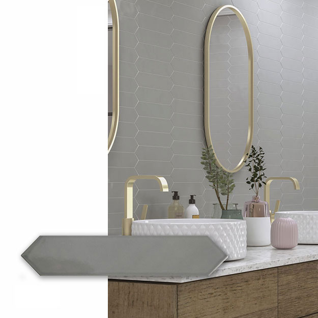 Revestimiento Dimsey Grey Brillante 6.5x33.2