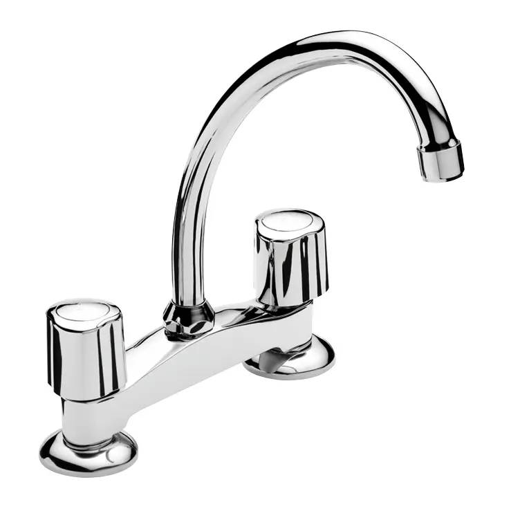 Grifería de Cocina 3 Agujeros Peirano Línea Dique Cromo 910/M