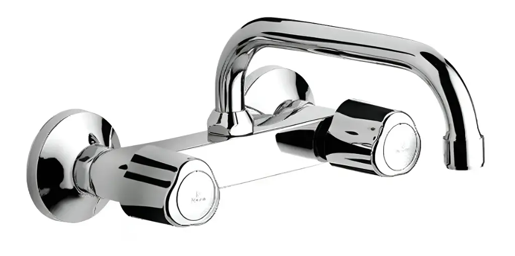 Grifería de Cocina de Pared 3 Agujeros Peirano Dique Cromo 933