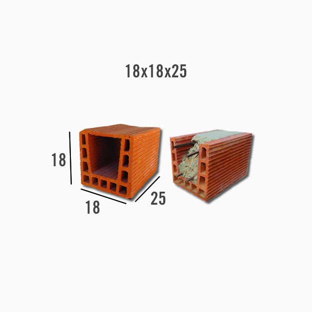 Ladrillo Hueco Encadenado 18x18x33