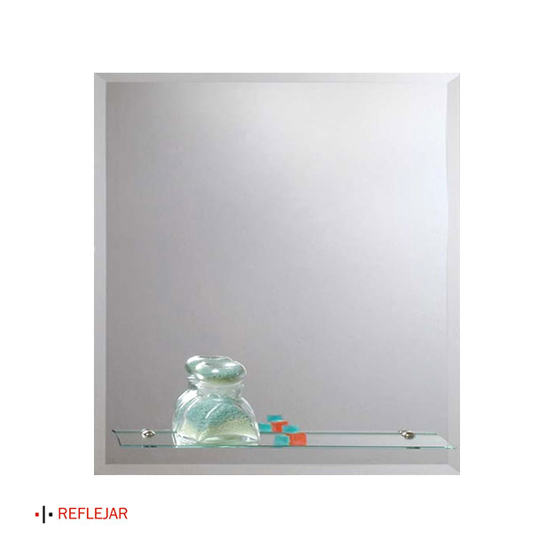 Espejo Rectangular Biselado 40x60cm con Repisa
