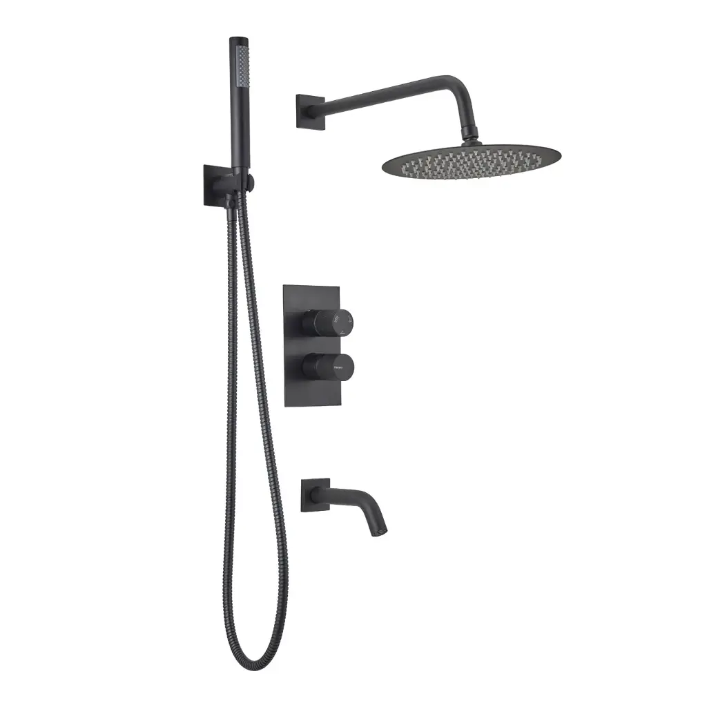 Grifería Monocomando de Ducha 3 Funciones Peirano Fabric Black 80-200N