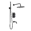 Grifería Monocomando de Ducha 3 Funciones Peirano Fabric Black 80-200N