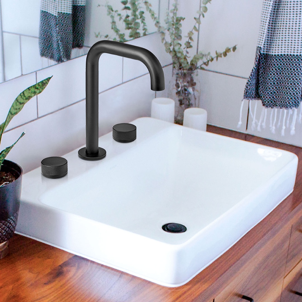 Grifería de Lavatorio Peirano Línea Fabric Black Cierre Cerámico 60-100N