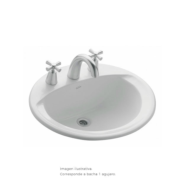 Lavatorio Oval 3 Agujeros Ferrum Elea Blanco LO8F B