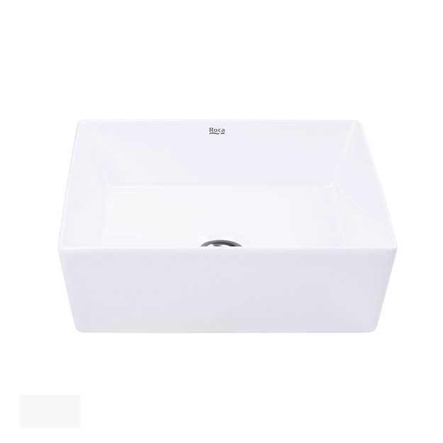 Bacha de Apoyo Roca Kira Square 38cm Blanco