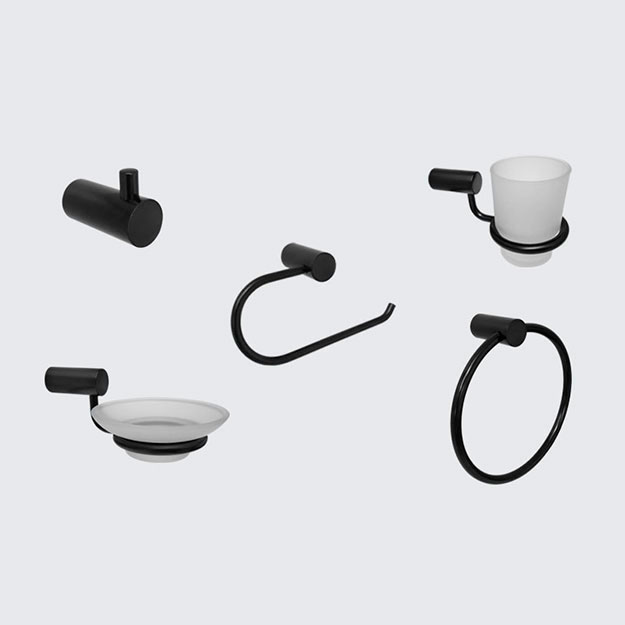 Kit de Accesorios 5 Piezas Peirano Black Velvet Negro 10005BL