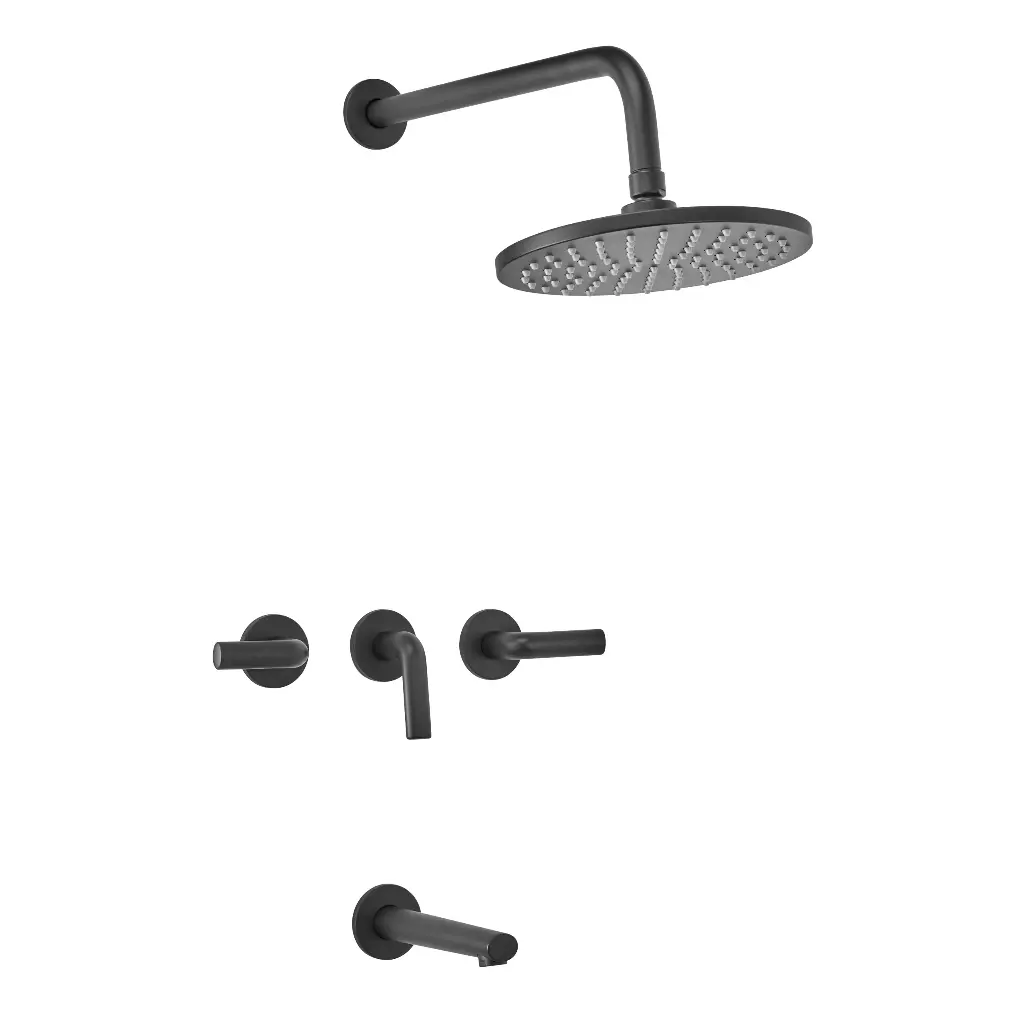 Grifería de Ducha con Transferencia Peirano Live Black Cierre Cerámico 80-199N