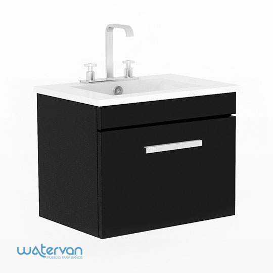 Vanitory Colgante 60cm 3 Agujeros Watervan Logan Wengue (Mesada Loza)