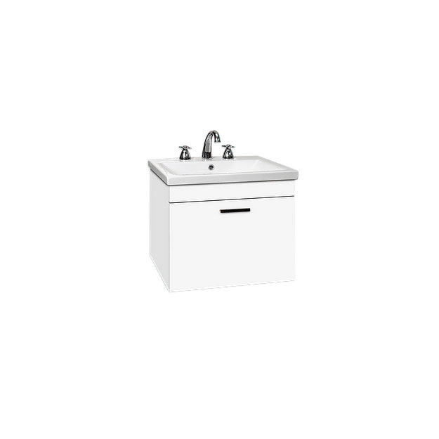 Vanitory Colgante 54cm 3 Agujeros Amube Lyon Blanco (Mesada Loza) 6461