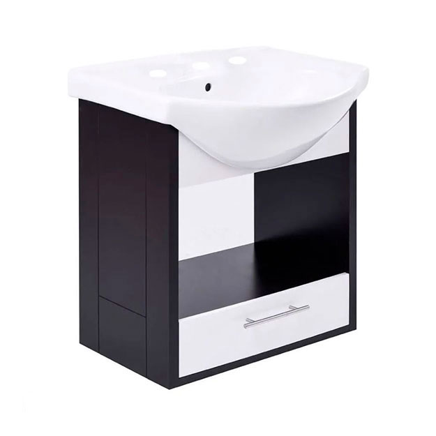 Vanitory Suspendido 3 Agujeros Roca Mahler Wengue (1 Cajón)