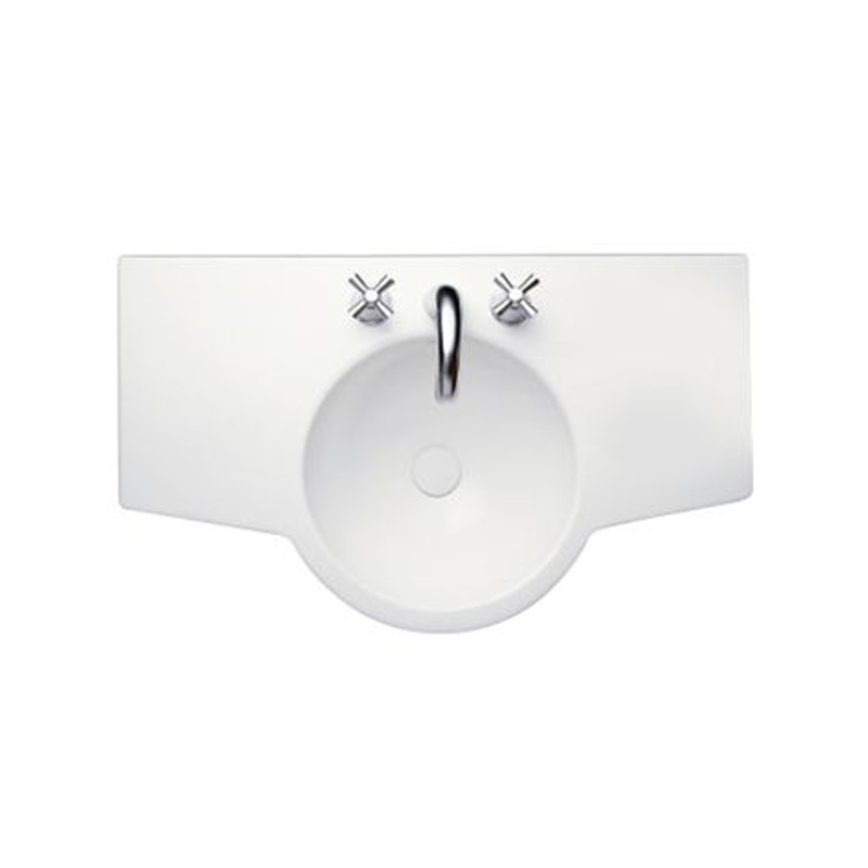 Lavatorio 3 Agujeros Ferrum Línea Marina 80cm Blanco LH83J B
