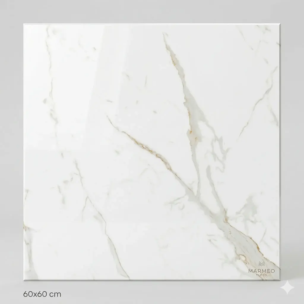 Porcelanico Lume Marmo Bianco Pulido 60x60 (1ra Calidad)