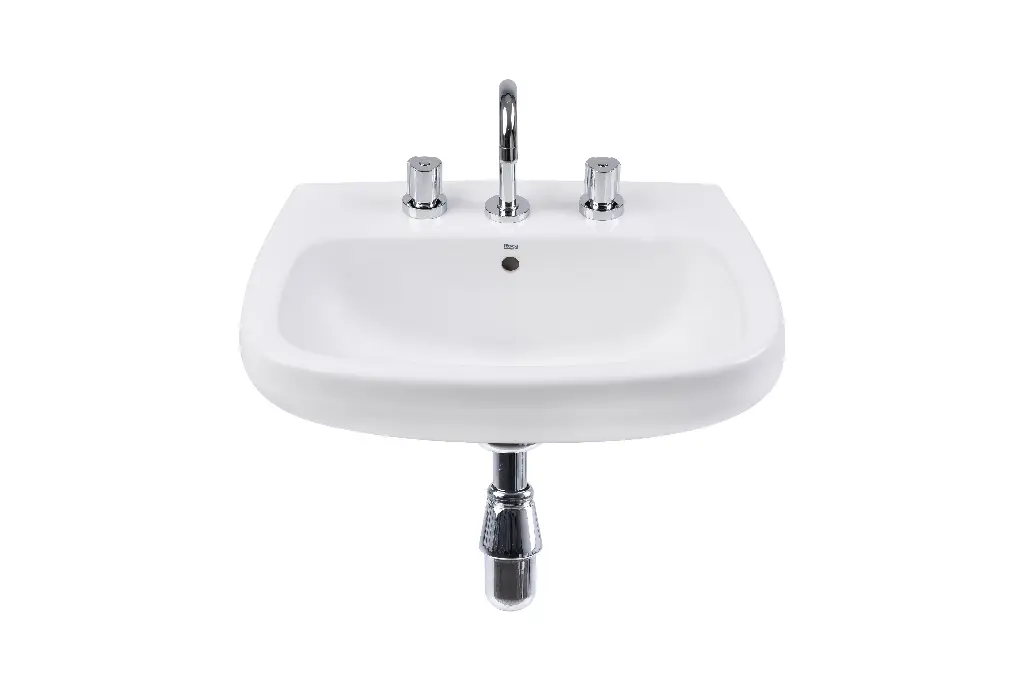 Lavatorio 3 Agujeros Roca Línea Monaco Blanco