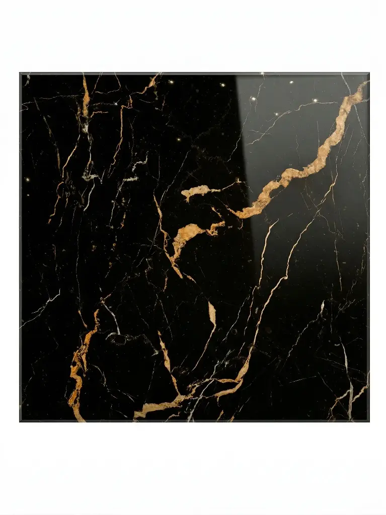 Porcelanico Lume Nero Portoro Pulido 75x75 (1ra Calidad)