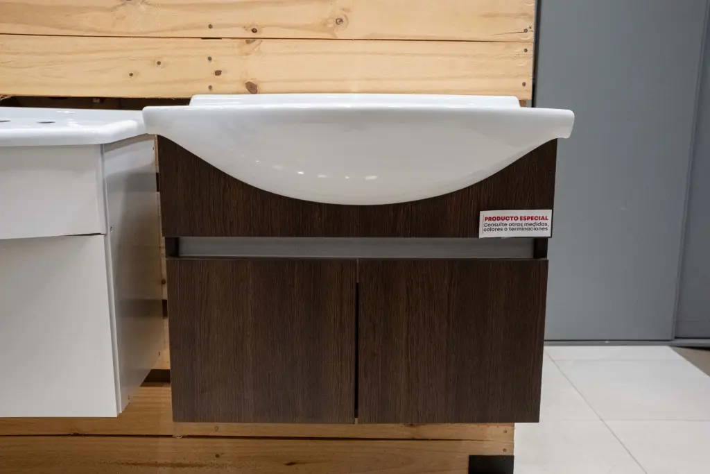 Vanitory Colgante 60cm 1 Agujero Watervan Rimini Wengue (Mesada Loza)