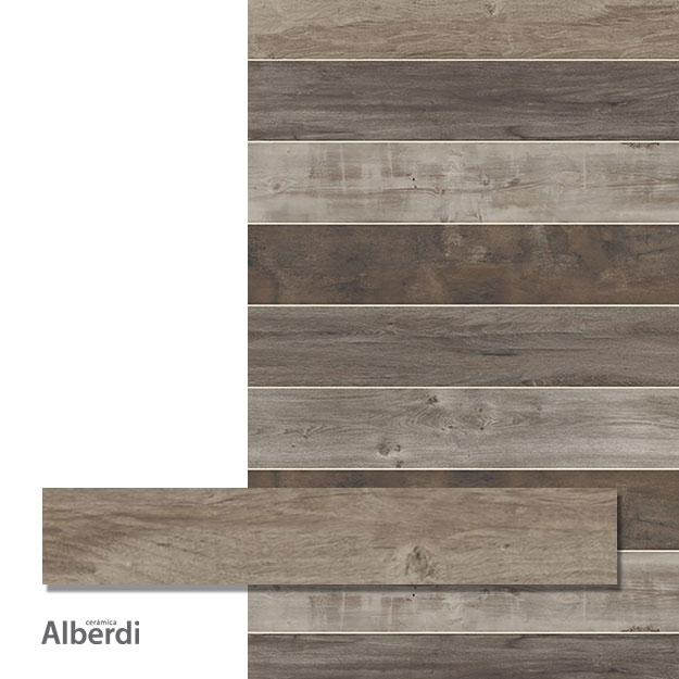 Porcelanato Alberdi Sambu Tabaco Rectificado 20x120 (2da Calidad)