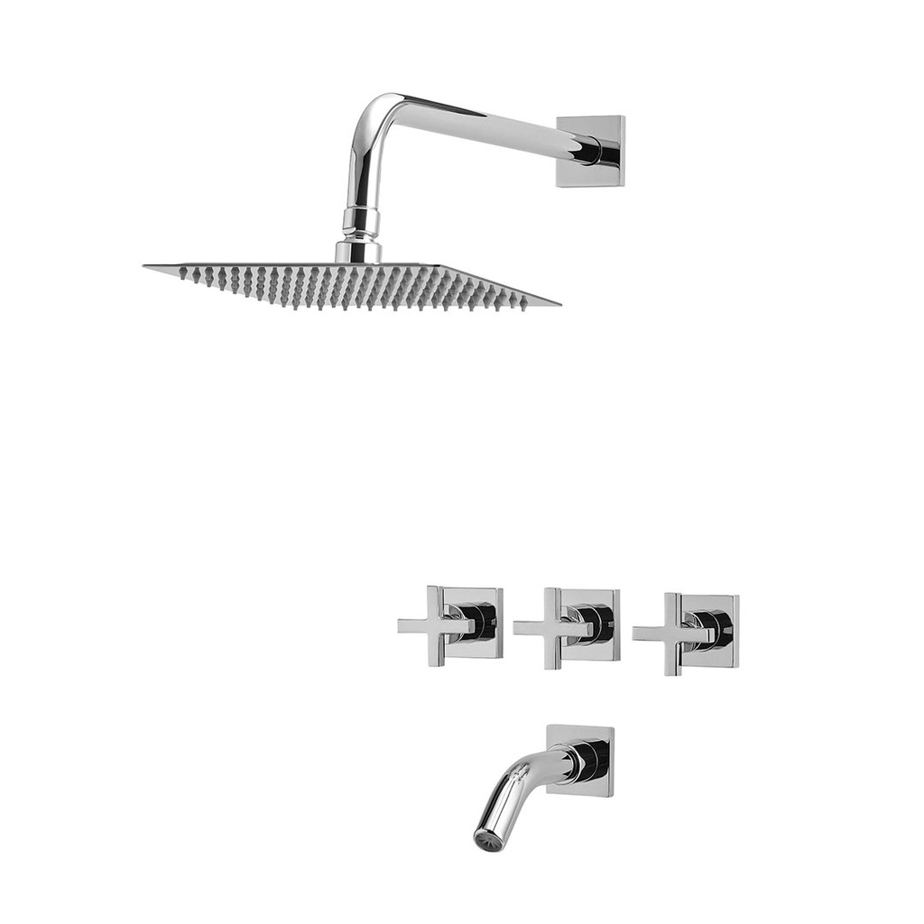 Grifería de Ducha con Transferencia Peirano Santander Cromo 80-135