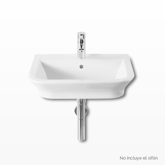 Lavatorio 1 Agujero Roca Línea The Gap 55cm Blanco
