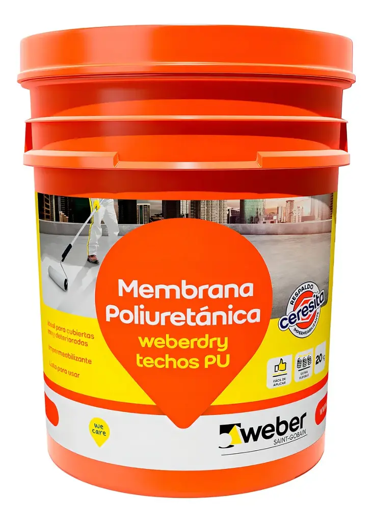 Impermeabilizante para Techos Weber Techos PU Blanco (Balde 20kg)