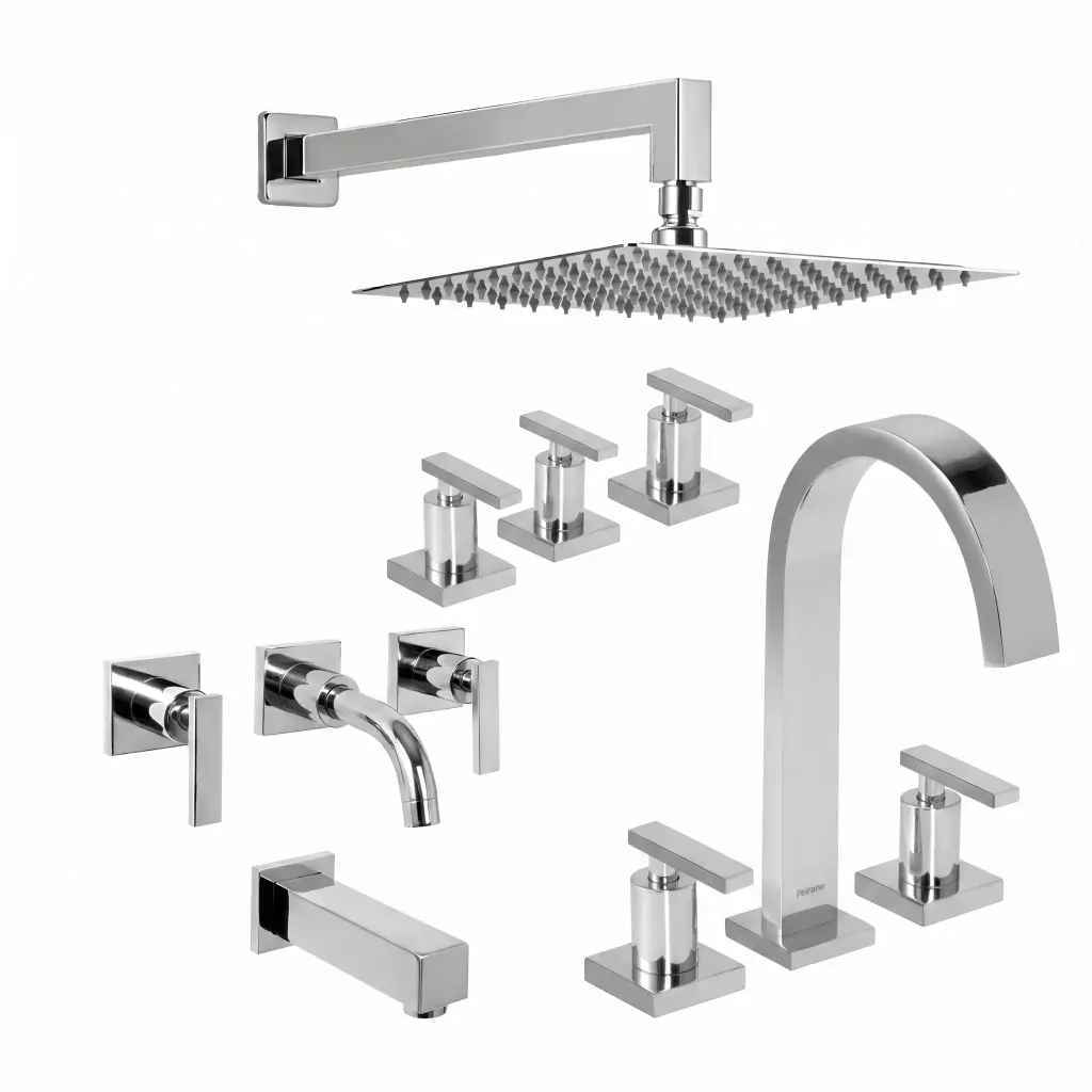 Combo Grifería Peirano Sena  Baño Completo
