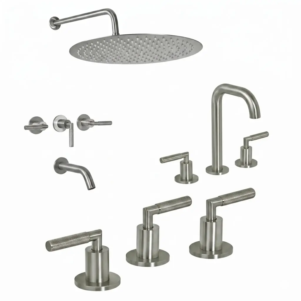 Combo Grifería Peirano Beat Niquel Baño Completo