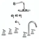 Combo Grifería Peirano Adra Baño Completo