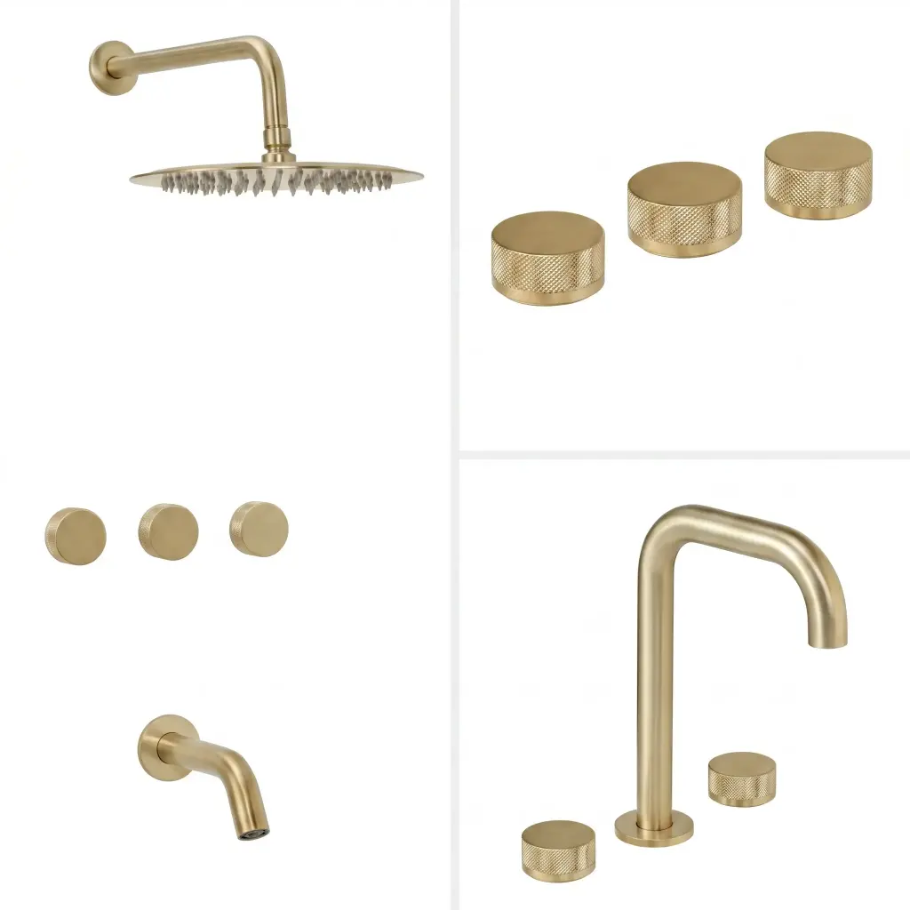 Combo Grifería Fabric Gold Completo