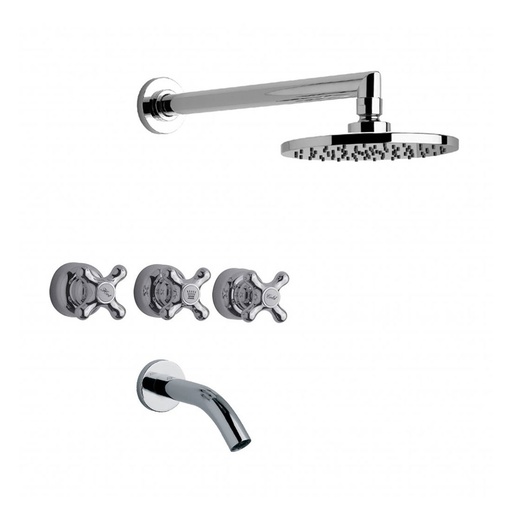 [16130] Grifería de Ducha con Transferencia FV Línea Malena Cromo 0103/16
