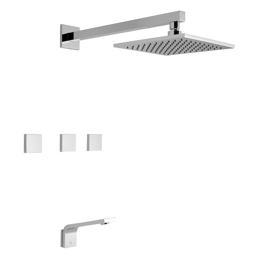 [37452] Grifería de Ducha con Transferencia FV Línea Chaltén Cromo 103/H4