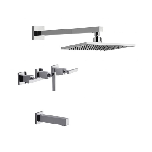 [17444] Grifería de Ducha con Transferencia FV Línea Dominic Lever Cromo 103R/85L