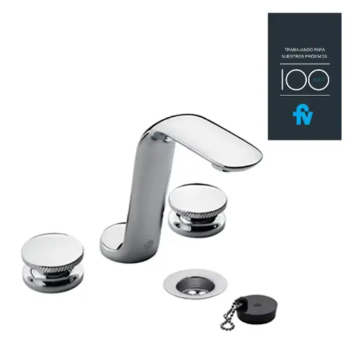 [16324] Grifería Doble Comando de Lavatorio FV Cromo 207/44N