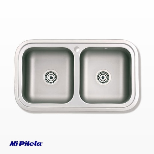 [21575] Pileta de Cocina Doble Mi Pileta (Enc.) 78x43cm 406E