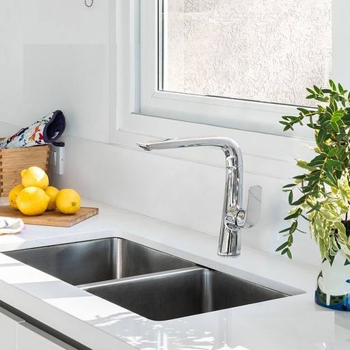 [37560] Grifería Monocomando de Cocina FV Línea Epuyén Cromo 411.04/L2