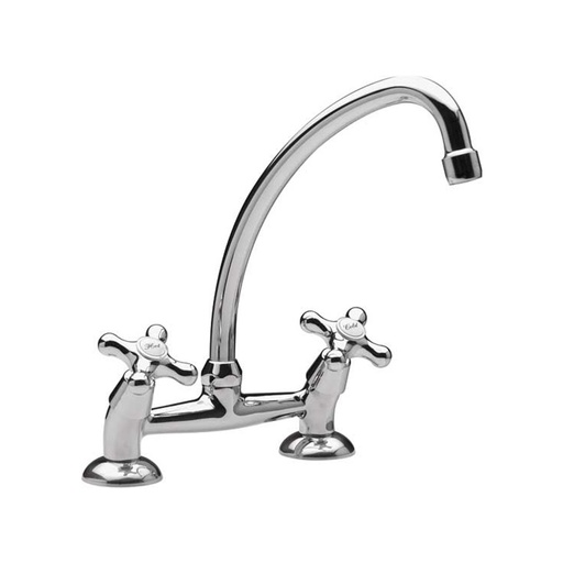 [16138] Grifería Doble Comando de Cocina de Mesada FV Malena Cromo 416/16